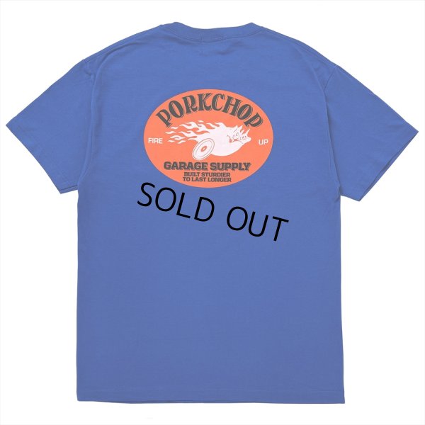 画像1: PORKCHOP/FIRE UP TEE（BLUE）［ファイヤーアップT-25春夏］