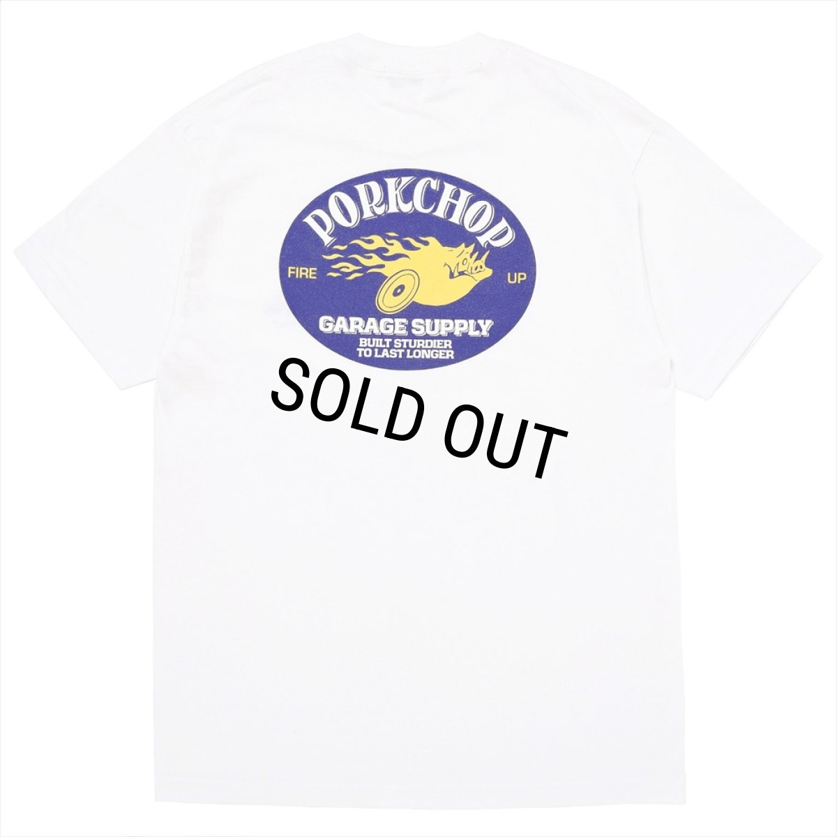 画像1: PORKCHOP/FIRE UP TEE（WHITE）［ファイヤーアップT-25春夏］ (1)