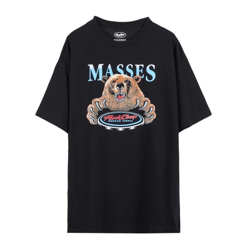 画像1: PORKCHOP/T-SHIRT BEAR（×MASSES）（BLACK）［ベアT-25春夏］