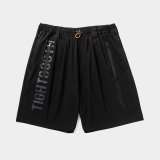 TIGHTBOOTH/LABEL LOGO BOARD SHORTS（Black）［ボードショーツ-25夏］