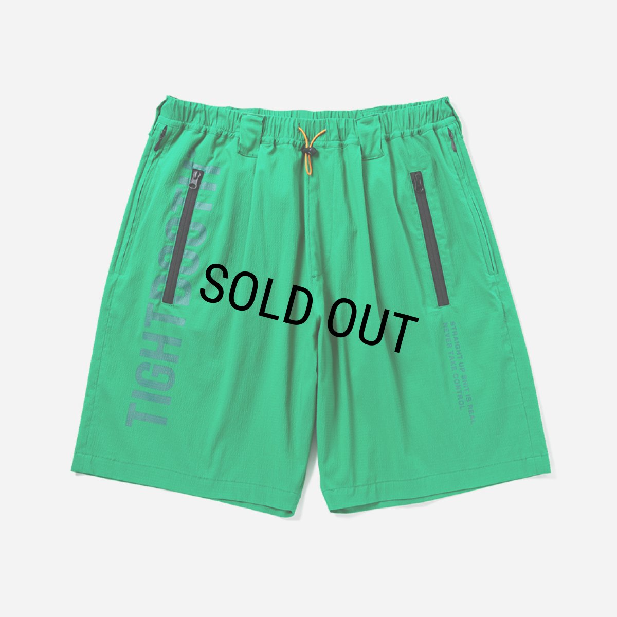画像1: TIGHTBOOTH/LABEL LOGO BOARD SHORTS（Green）［ボードショーツ-25夏］ (1)