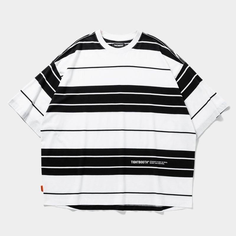 画像1: TIGHTBOOTH/BORDER S/S T-SHIRT（White/Black）［ボーダーT-25夏］