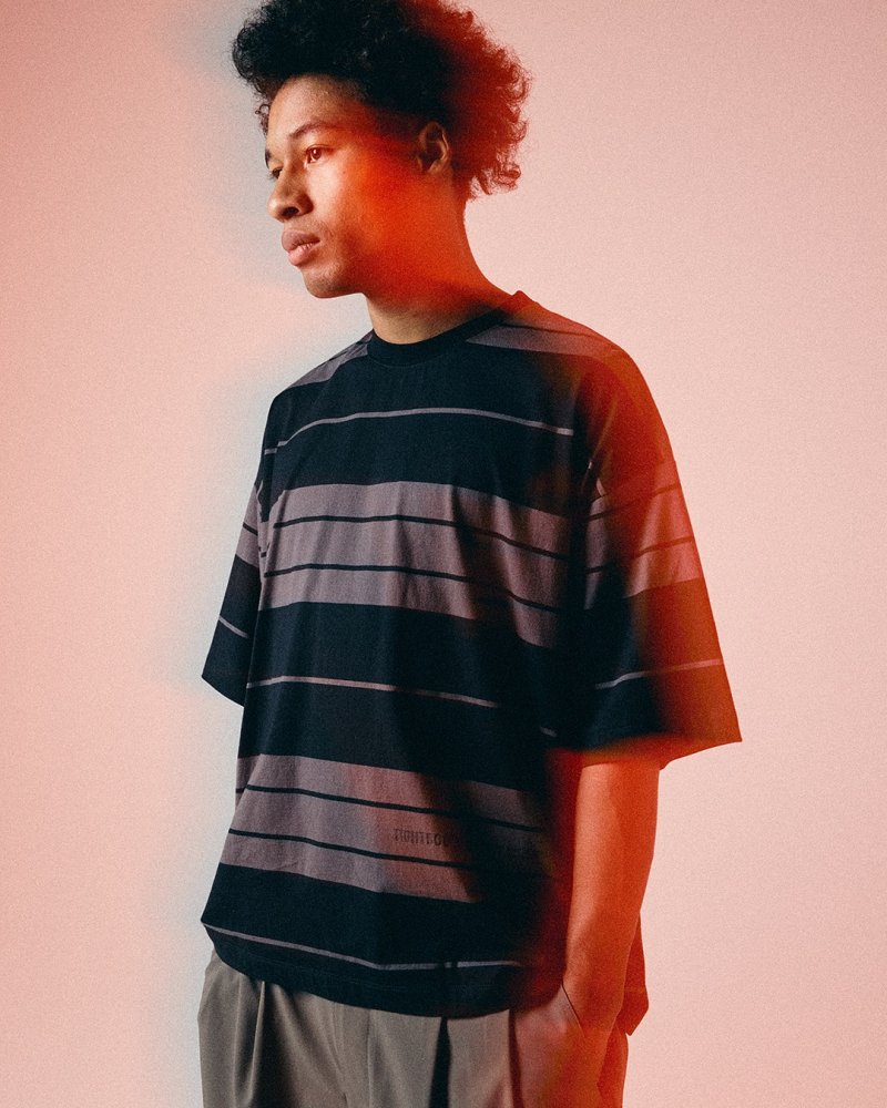 画像3: TIGHTBOOTH/BORDER S/S T-SHIRT（Black/Charcoal）［ボーダーT-25夏］