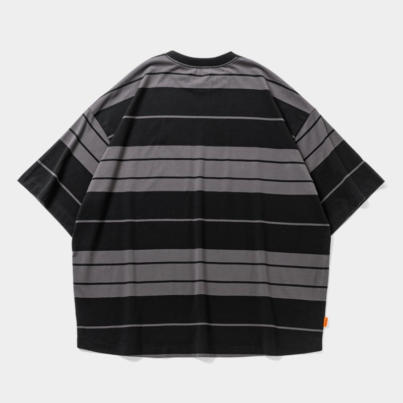 画像2: TIGHTBOOTH/BORDER S/S T-SHIRT（Black/Charcoal）［ボーダーT-25夏］