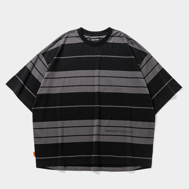 画像1: TIGHTBOOTH/BORDER S/S T-SHIRT（Black/Charcoal）［ボーダーT-25夏］