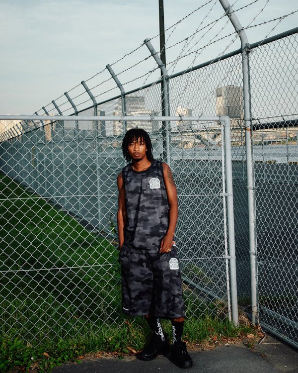 画像4: BlackEyePatch/SPRAYED OG LABEL BAGGY MESH SHORTS（BLACK CAMO）