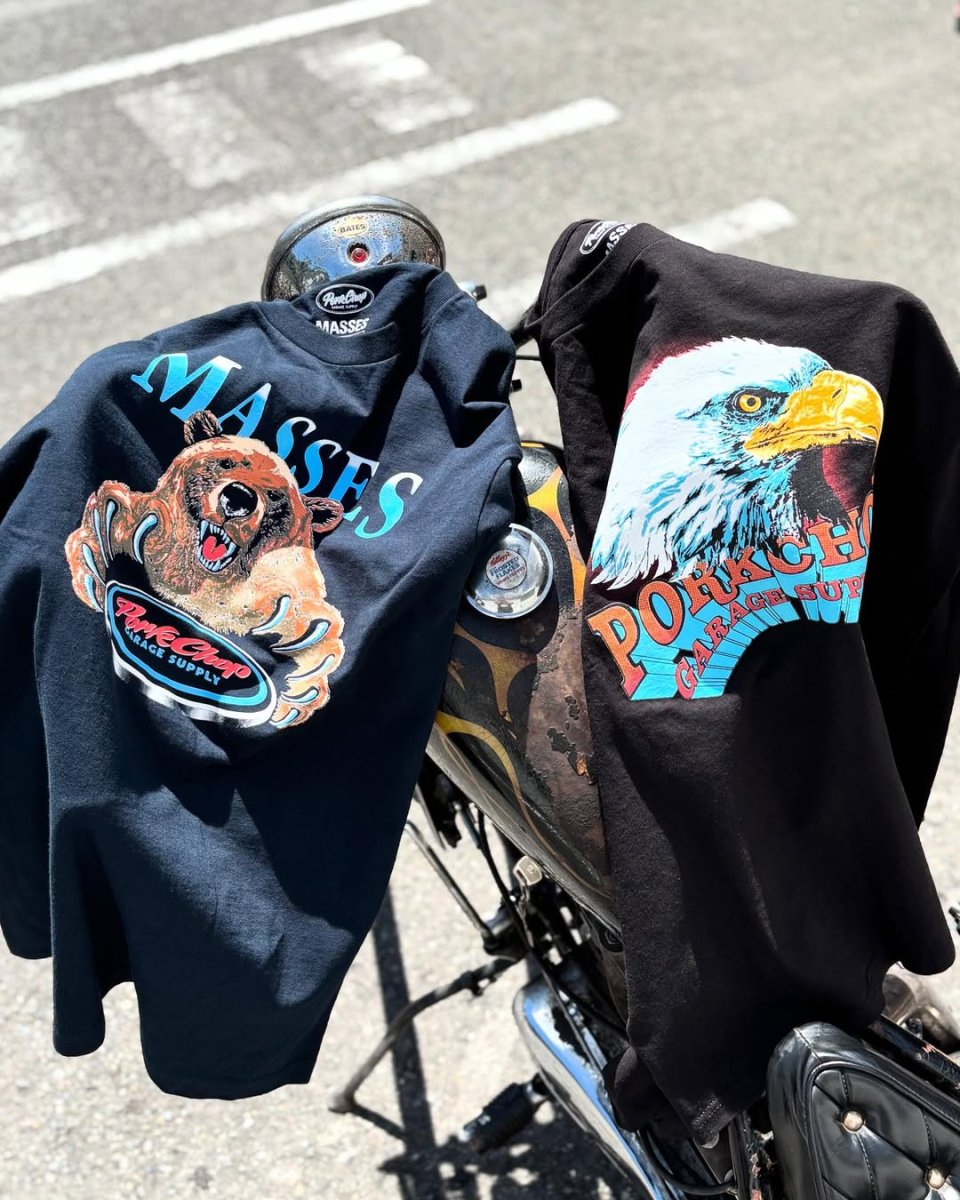 画像5: PORKCHOP/T-SHIRT EAGLE（×MASSES）（BLACK）［イーグルT-25春夏］ (5)