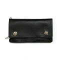 CALEE/SILVER STAR CONCHO LEATHER LONG WALLET（BLACK）［レザーロングウォレット-25春夏］