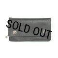 CALEE/SILVER STAR CONCHO LEATHER LONG WALLET（BLACK）［レザーロングウォレット-25春夏］