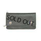 CALEE/SILVER STAR CONCHO LEATHER LONG WALLET（BLACK）［レザーロングウォレット-25春夏］