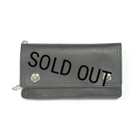 CALEE/SILVER STAR CONCHO LEATHER LONG WALLET（BLACK）［レザーロングウォレット-25春夏］