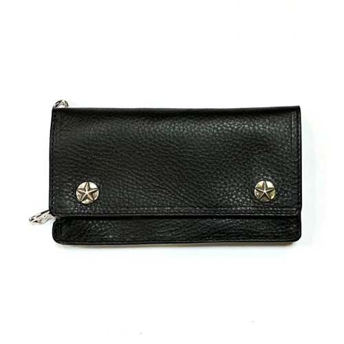 他の写真1: CALEE/SILVER STAR CONCHO LEATHER LONG WALLET（BLACK）［レザーロングウォレット-25春夏］