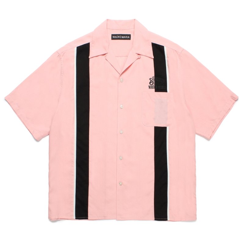 画像1: WACKO MARIA/MR.BROTHERS CUT CLUB / SWITCHING 50'S SHIRT（PINK）［スイッチング50'Sシャツ-25春夏］