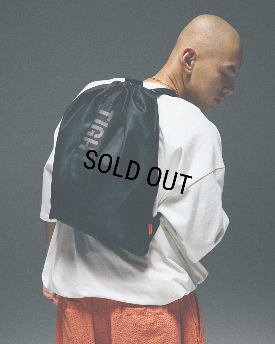 画像15: 【30%OFF】TIGHTBOOTH/LOGO KNAPSAC（Black）［ナップサック-25夏］ (15)
