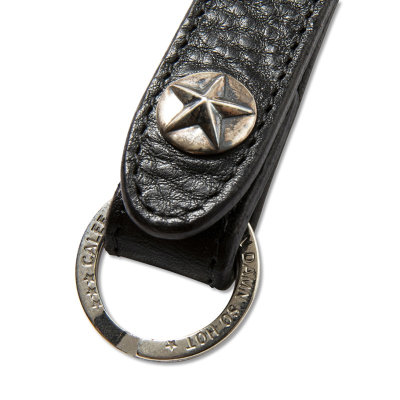 画像3: CALEE/SILVER STAR CONCHO LEATHER KEY RING（BLACK）［レザーキーリング-25春夏］