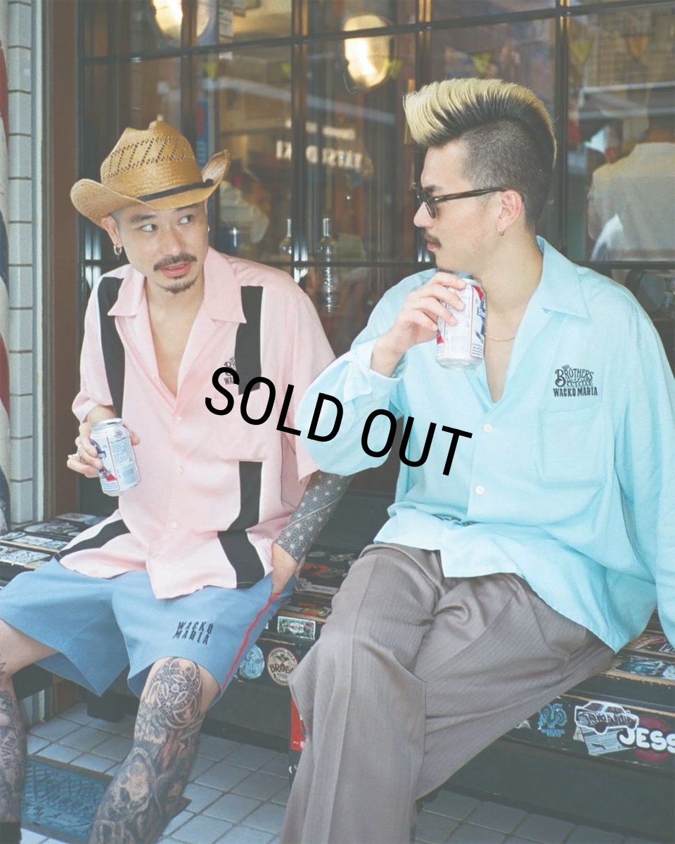 画像2: WACKO MARIA/MR.BROTHERS CUT CLUB / SWITCHING 50'S SHIRT（PINK）［スイッチング50'Sシャツ-25春夏］ (2)