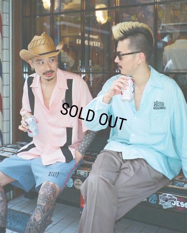 画像2: WACKO MARIA/MR.BROTHERS CUT CLUB / SWITCHING 50'S SHIRT（PINK）［スイッチング50'Sシャツ-25春夏］