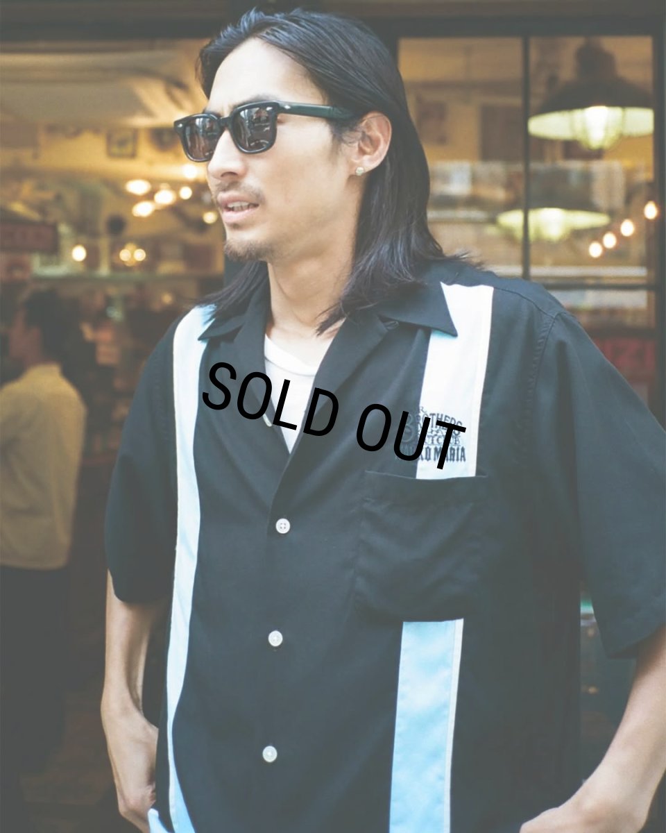 画像2: WACKO MARIA/MR.BROTHERS CUT CLUB / SWITCHING 50'S SHIRT（BLACK）［スイッチング50'Sシャツ-25春夏］ (2)