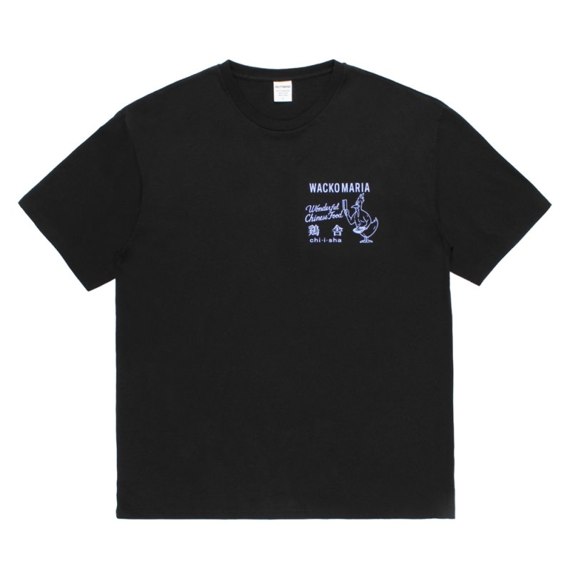 画像1: WACKO MARIA/鶏舎 / WASHED HEAVY WEIGHT T-SHIRT（BLACK）［プリントT-25春夏］