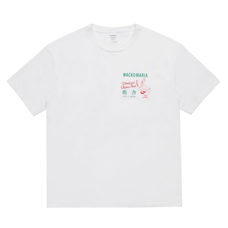 画像1: WACKO MARIA/鶏舎 / WASHED HEAVY WEIGHT T-SHIRT（WHITE）［プリントT-25春夏］