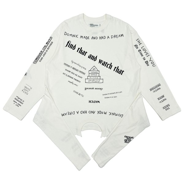 画像1: DAIRIKU/Upside down Long Sleeve Tee（White）［アップサイドダウン長袖T-25秋冬］