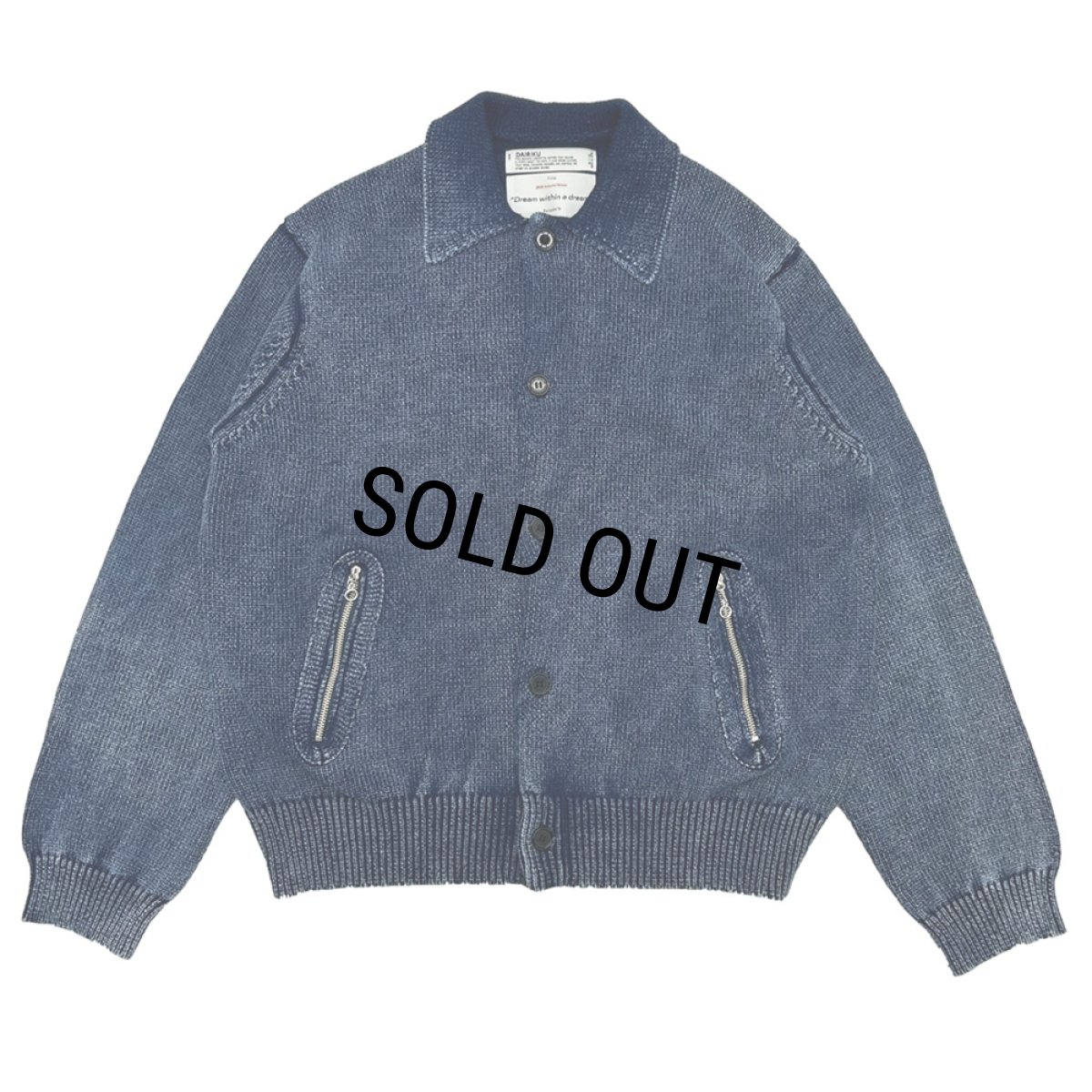 画像1: 【30％OFF】DAIRIKU/Vintage Dyed Knit Jacket（Indigo）［ヴィンテージダイニットJKT-25秋冬］ (1)