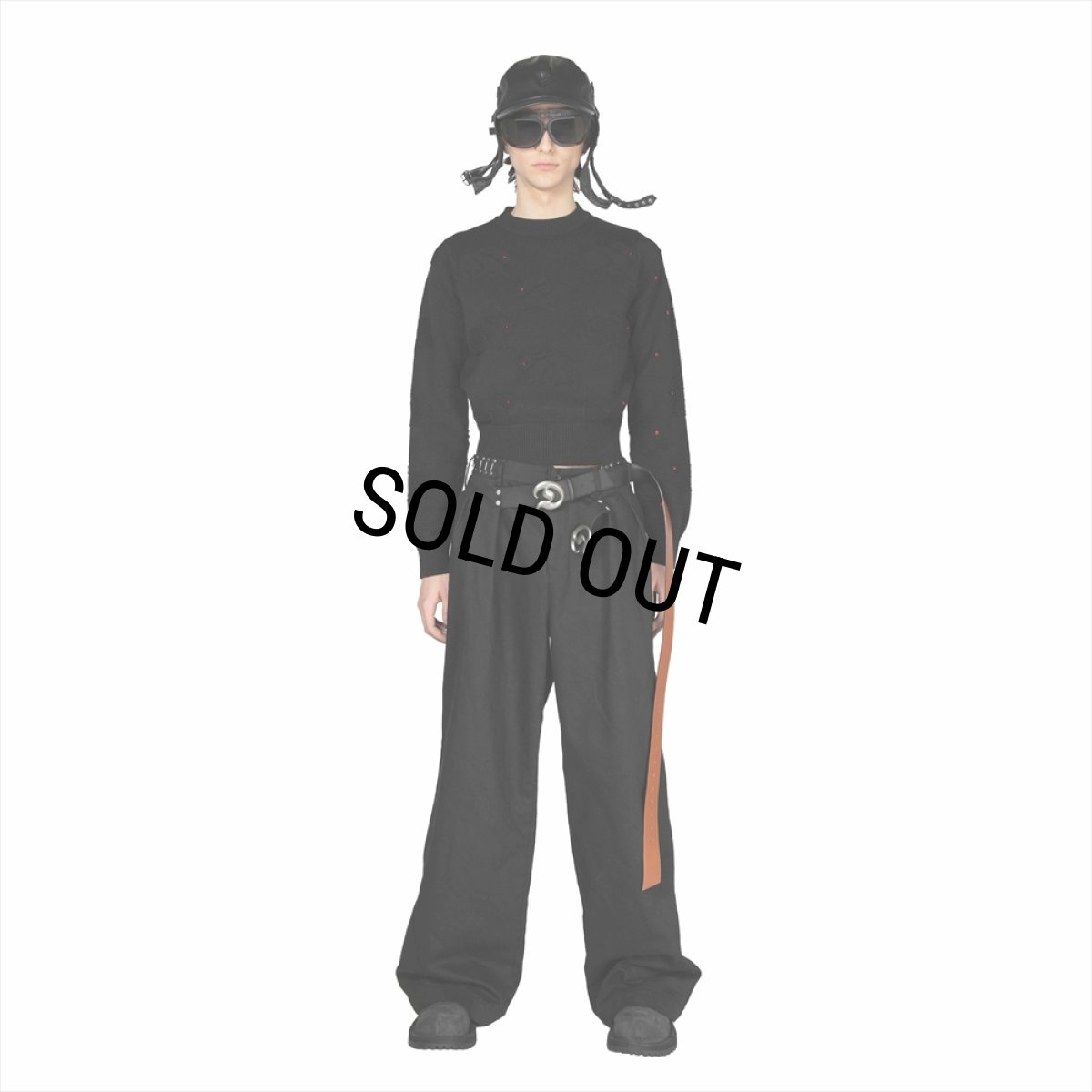 画像2: 【30％OFF】DAIRIKU/Red-eyed Rabbit Tite Knit（Black）［ラビットタイトニット-25秋冬］ (2)