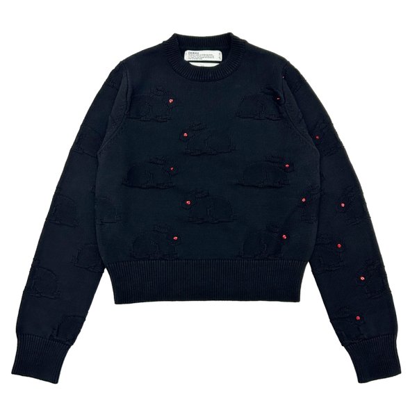 画像1: DAIRIKU/Red-eyed Rabbit Tite Knit（Black）［ラビットタイトニット-25秋冬］