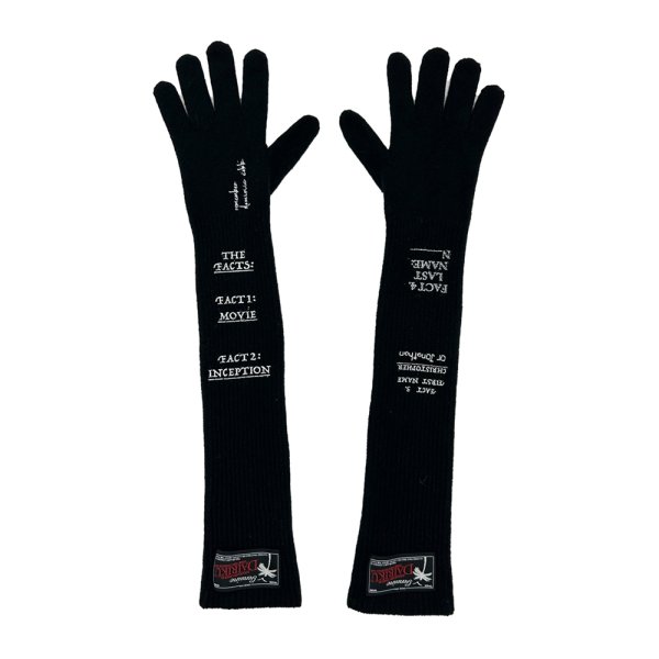 画像1: DAIRIKU/"TATTO" Long Knit Grove（Black）［ロングニットグローブ-25秋冬］