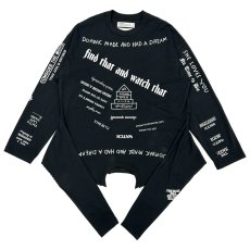 画像1: DAIRIKU/Upside down Long Sleeve Tee（Black）［アップサイドダウン長袖T-25秋冬］ (1)