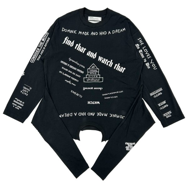 画像1: DAIRIKU/Upside down Long Sleeve Tee（Black）［アップサイドダウン長袖T-25秋冬］