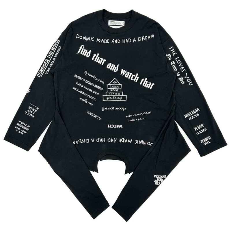画像1: DAIRIKU/Upside down Long Sleeve Tee（Black）［アップサイドダウン長袖T-25秋冬］