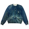 画像1: DAIRIKU/Tuck In Denim Transcription Knit（Indigo）［タックインデニムプリントニット-25秋冬］ (1)