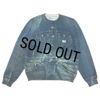 DAIRIKU/Tuck In Denim Transcription Knit（Indigo）［タックインデニムプリントニット-25秋冬］