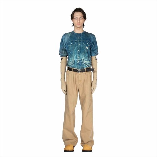他の写真3: DAIRIKU/Tuck In Denim Transcription Knit（Indigo）［タックインデニムプリントニット-25秋冬］