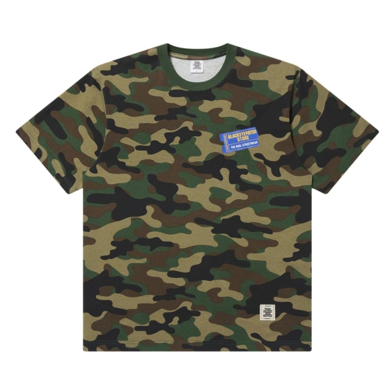 画像1: BlackEyePatch/RENTAL TICKET LOGO TEE(WOODLAND CAMO)
