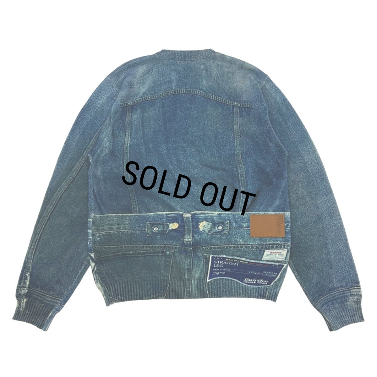 画像2: DAIRIKU/Tuck In Denim Transcription Knit（Indigo）［タックインデニムプリントニット-25秋冬］ (2)