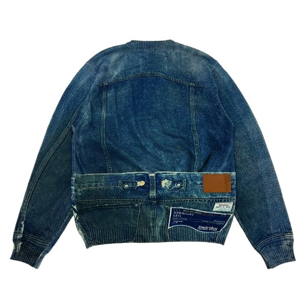 画像2: DAIRIKU/Tuck In Denim Transcription Knit（Indigo）［タックインデニムプリントニット-25秋冬］