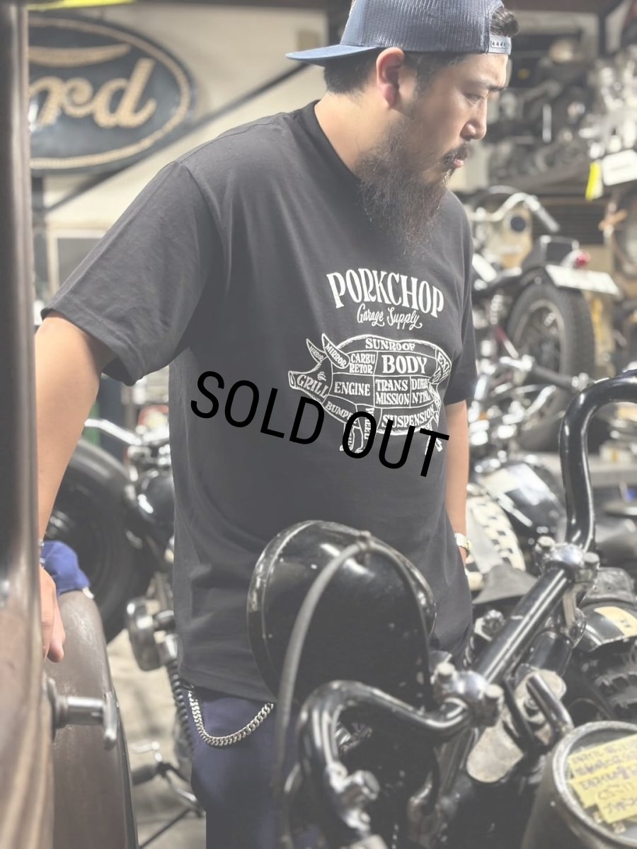 画像5: PORKCHOP/PORK FRONT TEE 25（BLACK）［ポークフロントT-25春夏］ (5)