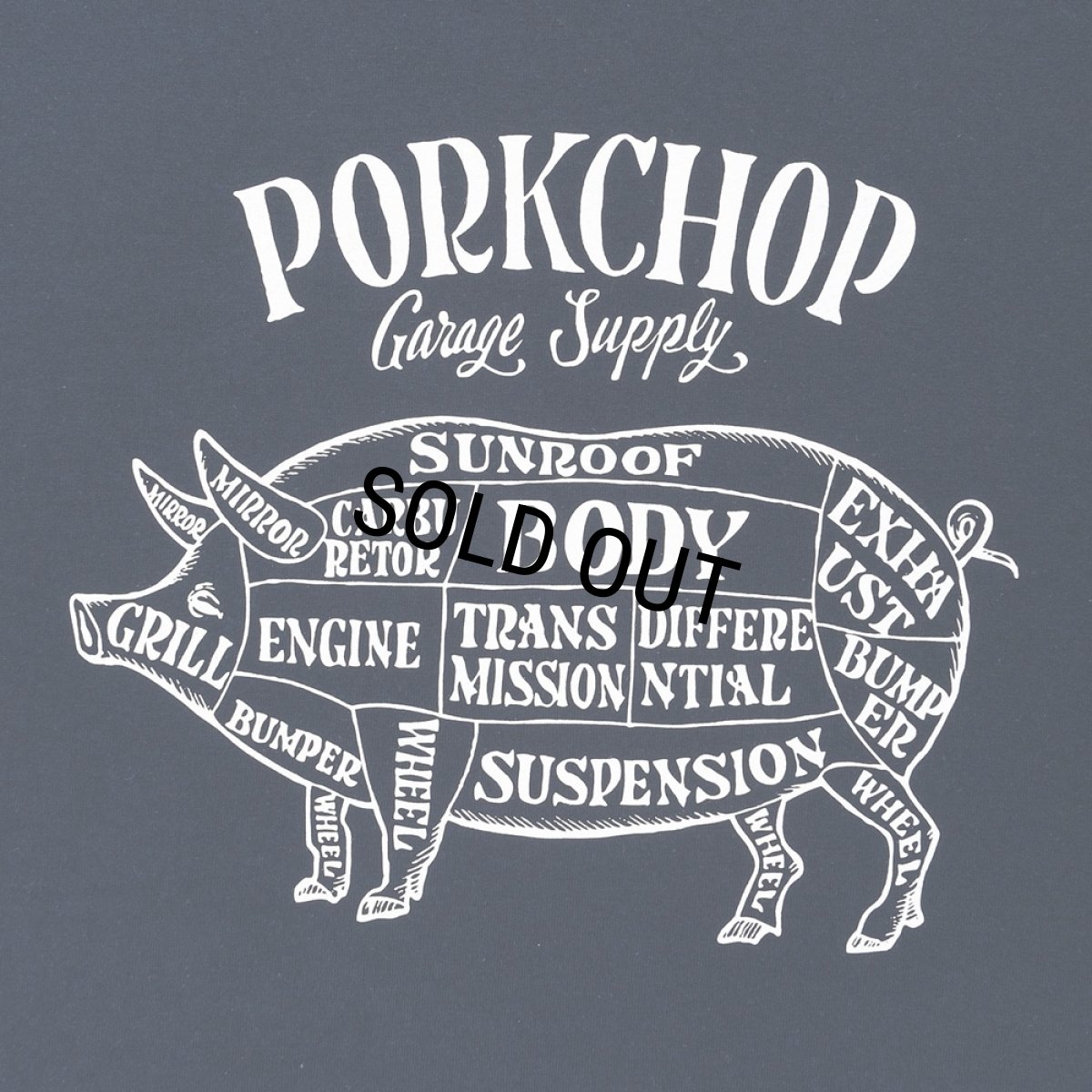 画像3: PORKCHOP/PORK FRONT TEE 25（NAVY）［ポークフロントT-25春夏］ (3)