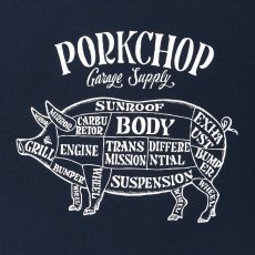画像3: PORKCHOP/PORK FRONT TEE 25（NAVY）［ポークフロントT-25春夏］ (3)