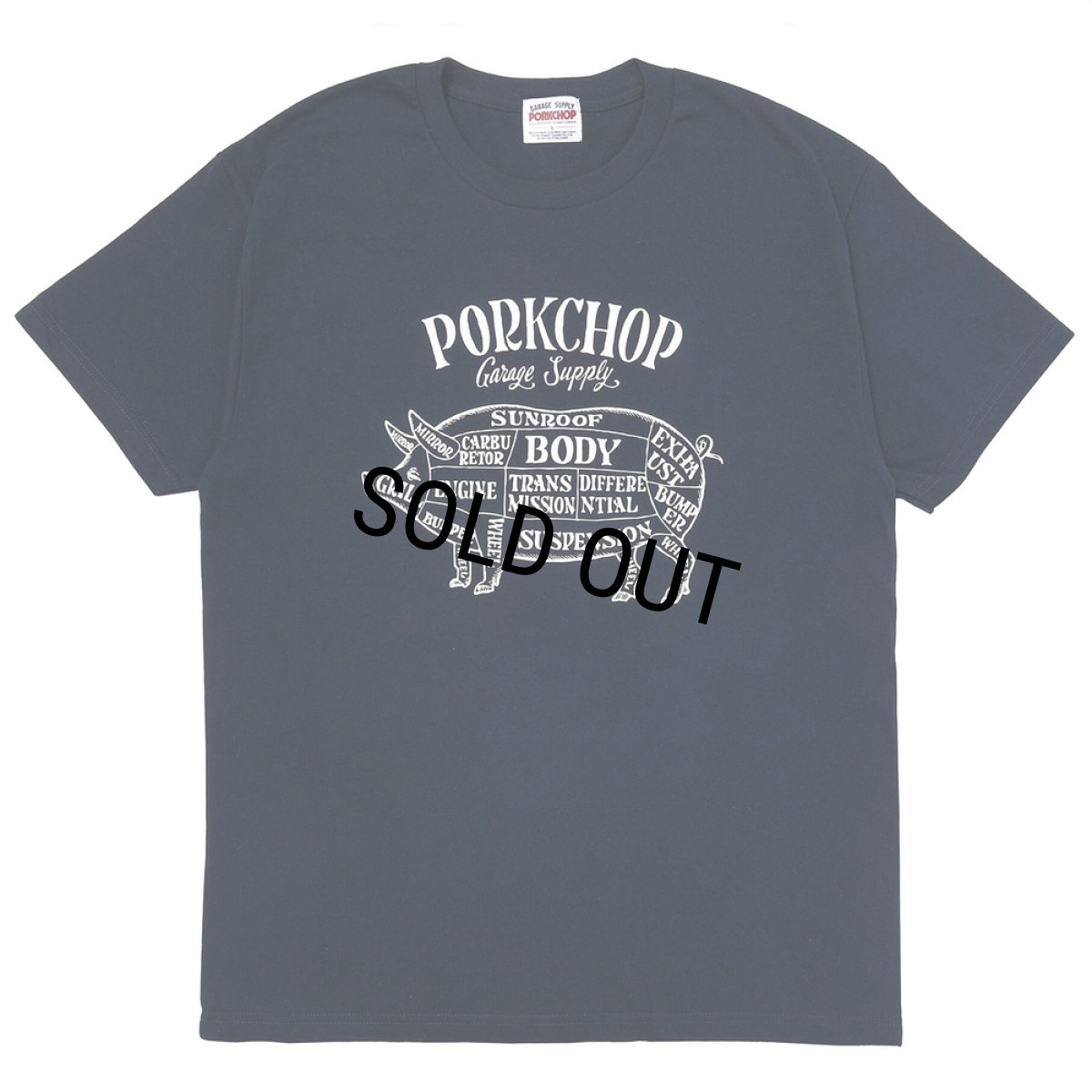 画像1: PORKCHOP/PORK FRONT TEE 25（NAVY）［ポークフロントT-25春夏］ (1)