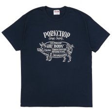 画像1: PORKCHOP/PORK FRONT TEE 25（NAVY）［ポークフロントT-25春夏］ (1)