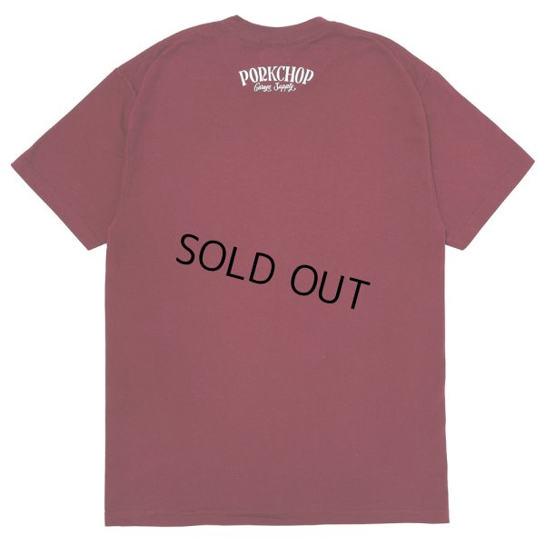 画像2: PORKCHOP/PORK FRONT TEE 25（BURGUNDY）［ポークフロントT-25春夏］