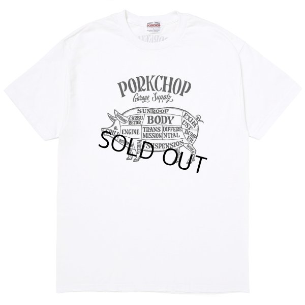 画像1: PORKCHOP/PORK FRONT TEE 25（WHITE）［ポークフロントT-25春夏］
