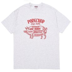 画像1: PORKCHOP/PORK FRONT TEE 25（ASH）［ポークフロントT-25春夏］ (1)