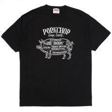 画像1: PORKCHOP/PORK FRONT TEE 25（BLACK）［ポークフロントT-25春夏］ (1)