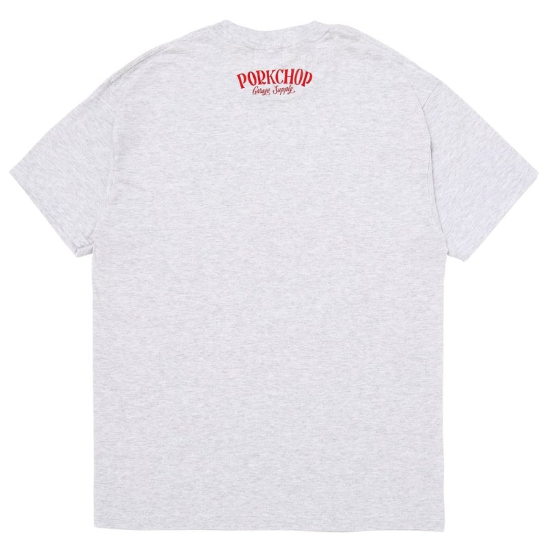 画像2: PORKCHOP/PORK FRONT TEE 25（ASH）［ポークフロントT-25春夏］