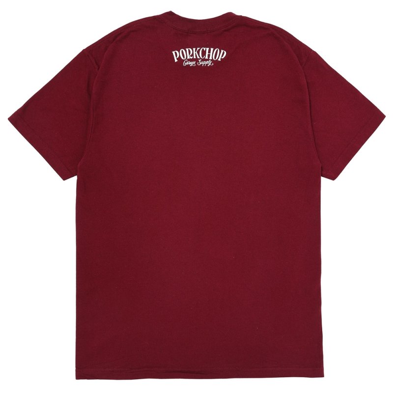 画像2: PORKCHOP/PORK FRONT TEE 25（BURGUNDY）［ポークフロントT-25春夏］
