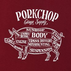 画像3: PORKCHOP/PORK FRONT TEE 25（BURGUNDY）［ポークフロントT-25春夏］ (3)